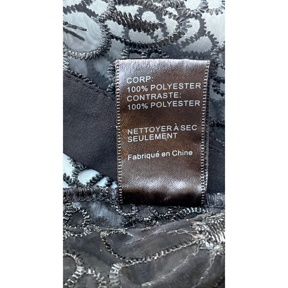 J.O.A Women’s Black Mesh Floral Sheer Collared Evening Jacket XS NWOT - Picture 5 of 12